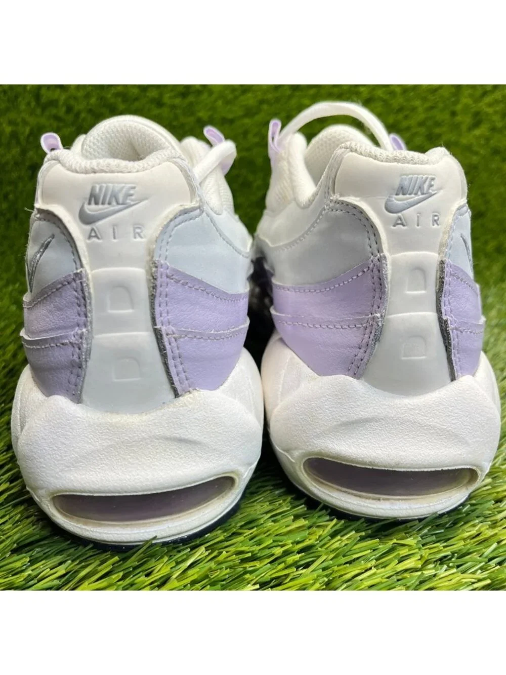 Nike Air Max 95 Recraft Girls Size 6.5Y White Gray Purple Running Shoes Sneakers